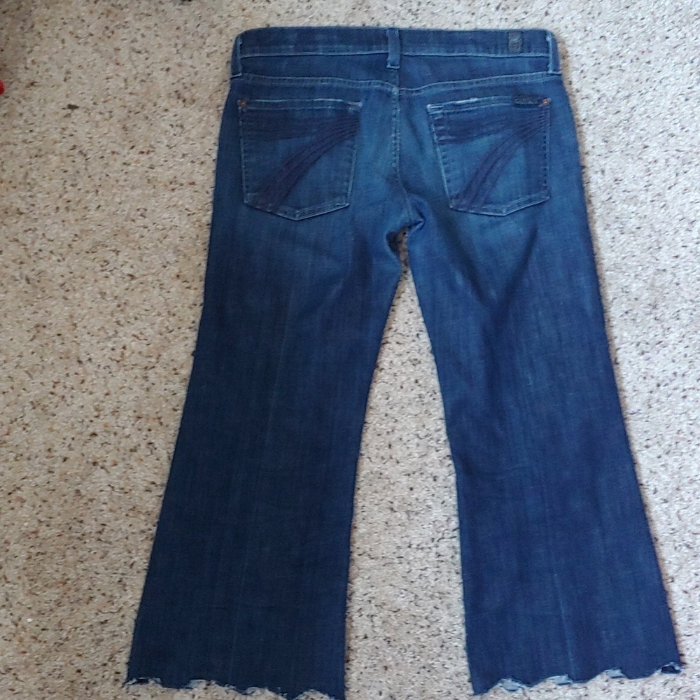 7 FOR ALL MANKIND DOJO CUT OFF INTO CROP JEANS SZ 28 CUTE - Picture 6 of 11